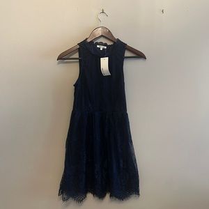 Girls/juniors Bleuh Ciel Navy Lace Sleeveless Dress